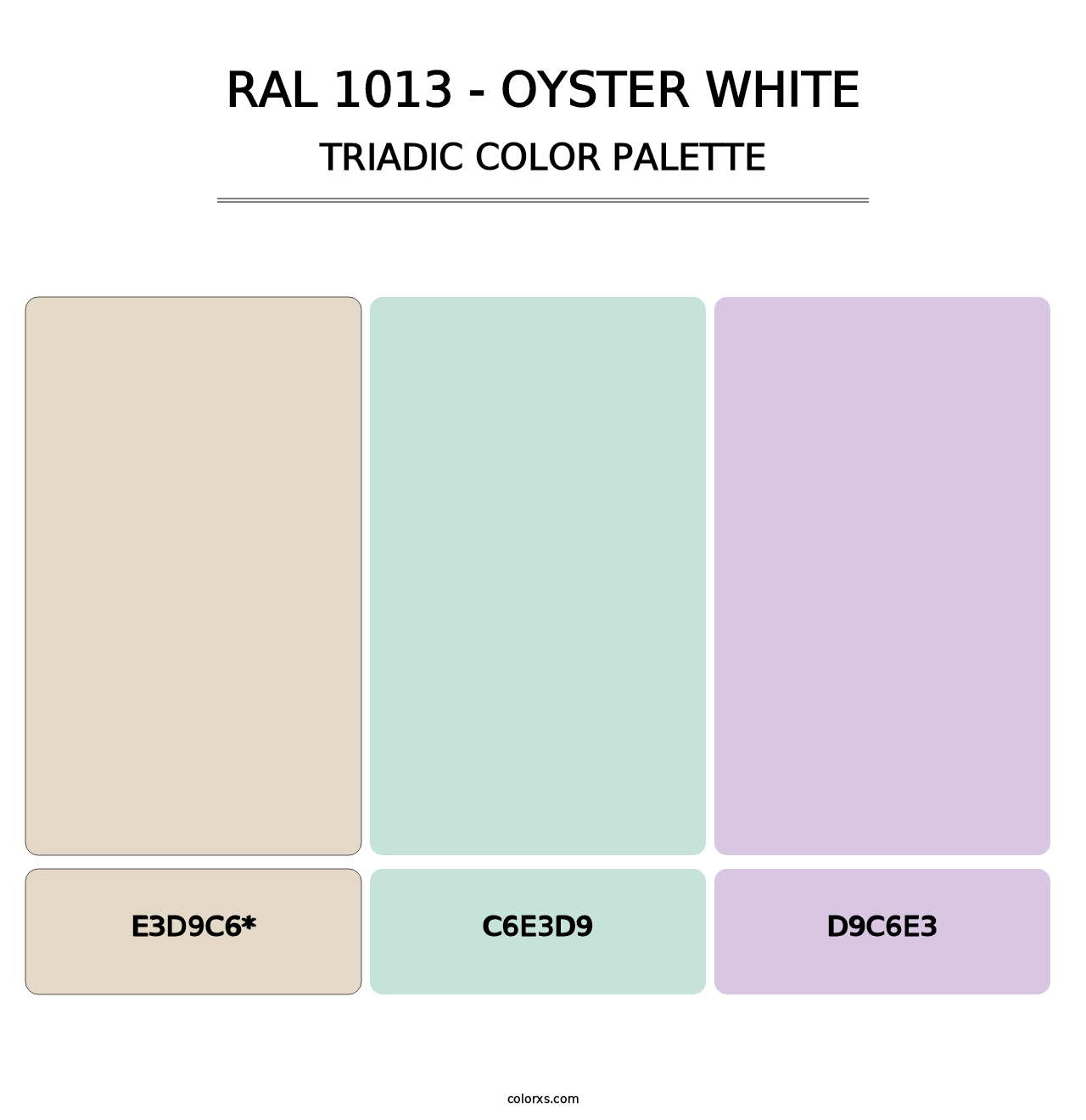 RAL 1013 - Oyster White - Triadic Color Palette