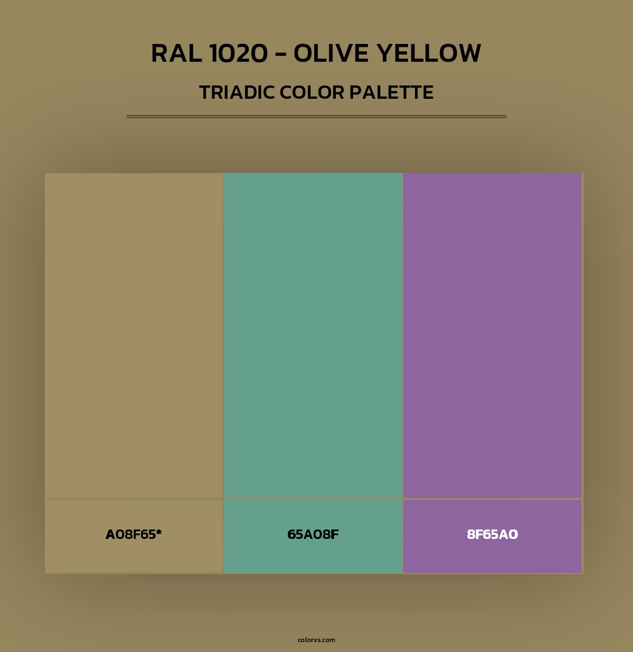 RAL 1020 - Olive Yellow - Triadic Color Palette