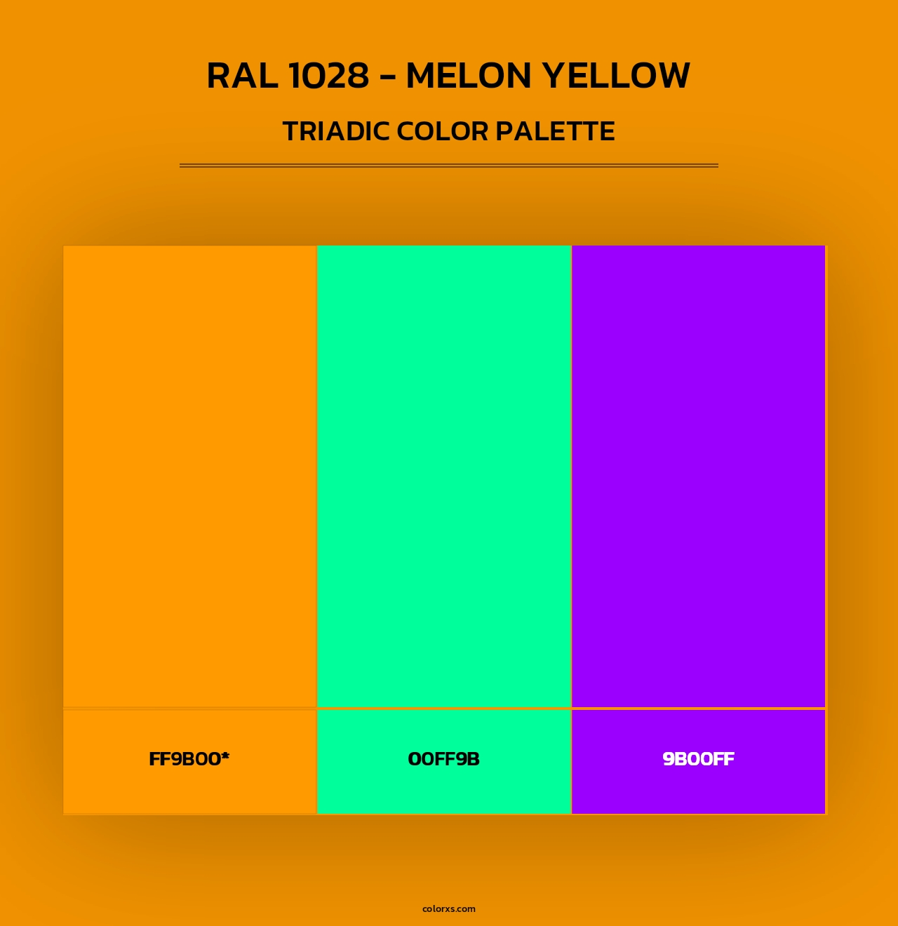 RAL 1028 - Melon Yellow - Triadic Color Palette