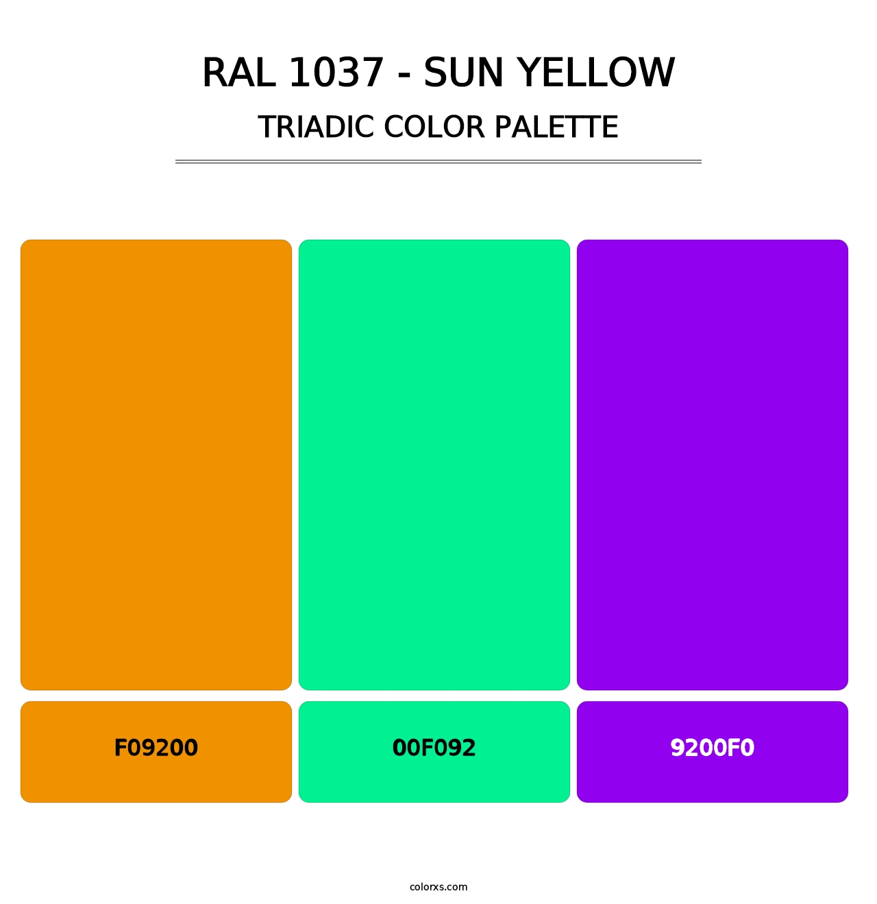 RAL 1037 - Sun Yellow - Triadic Color Palette