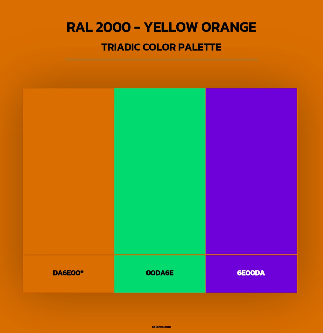 RAL 2000 - Yellow Orange - Triadic Color Palette