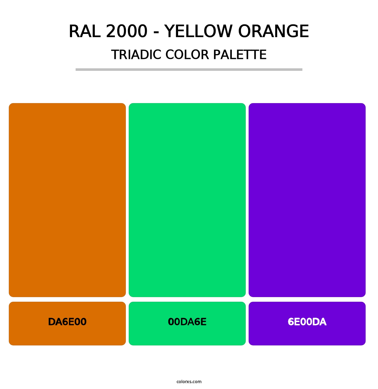 RAL 2000 - Yellow Orange - Triadic Color Palette
