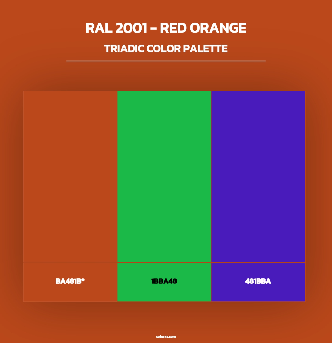 RAL 2001 - Red Orange - Triadic Color Palette