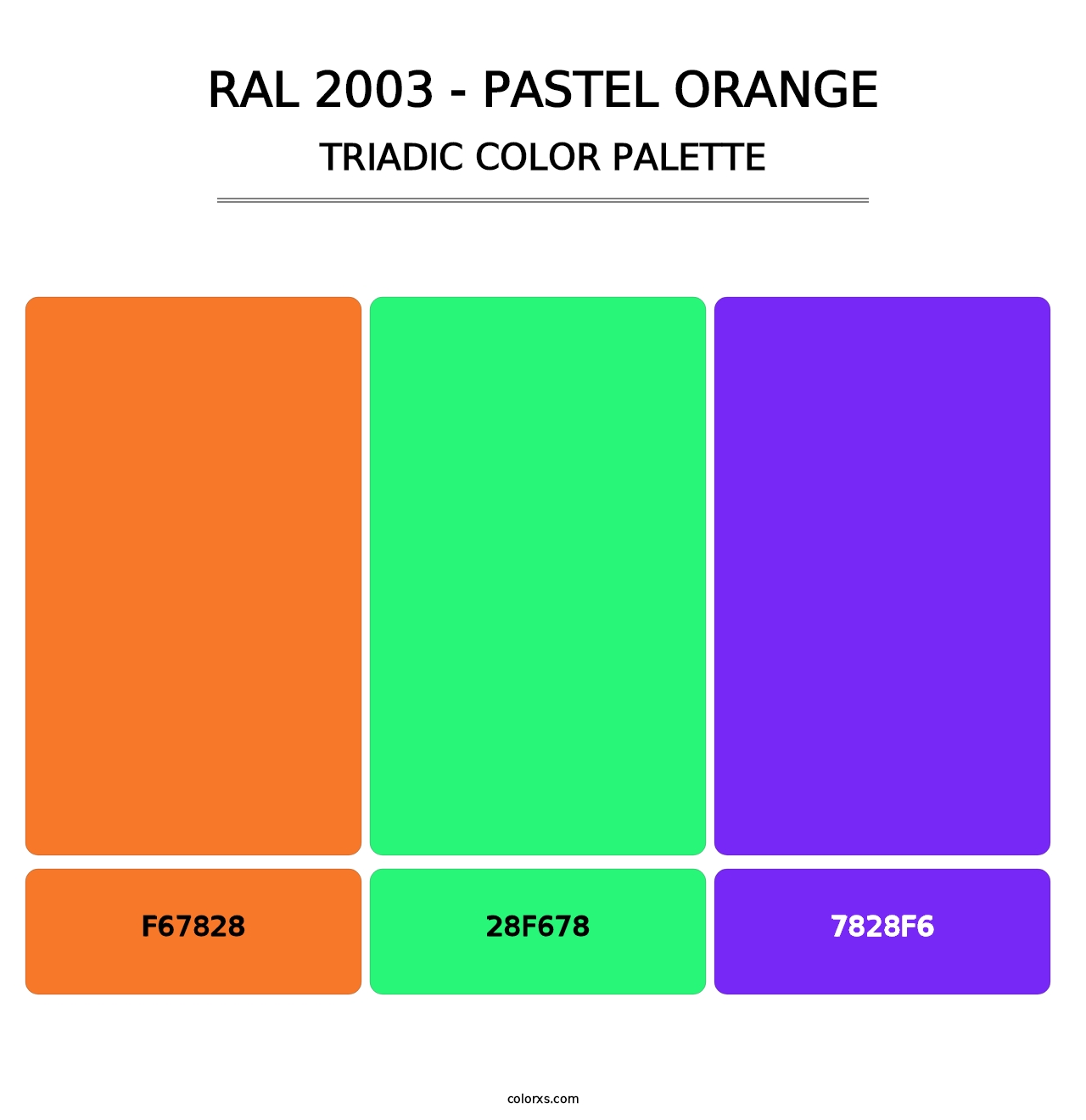 RAL 2003 - Pastel Orange - Triadic Color Palette