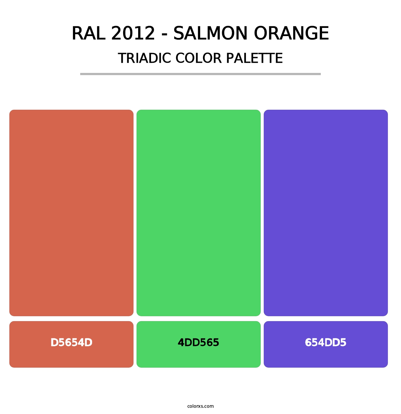 RAL 2012 - Salmon Orange - Triadic Color Palette