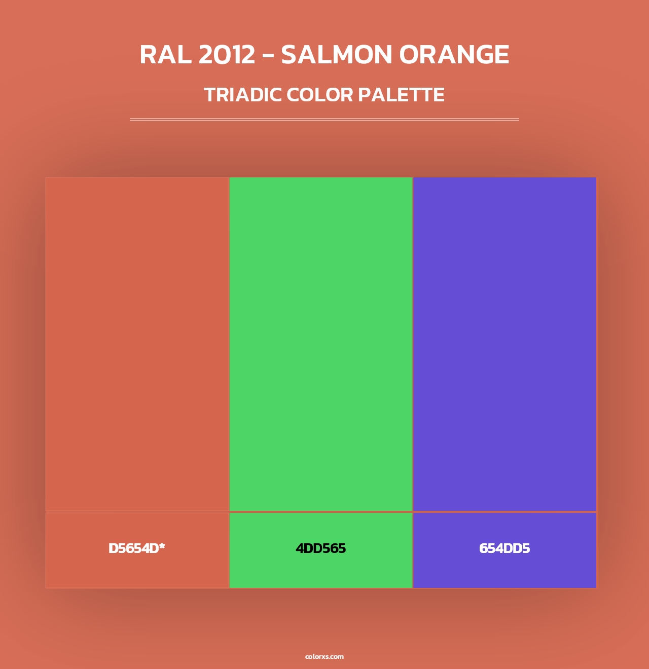 RAL 2012 - Salmon Orange - Triadic Color Palette