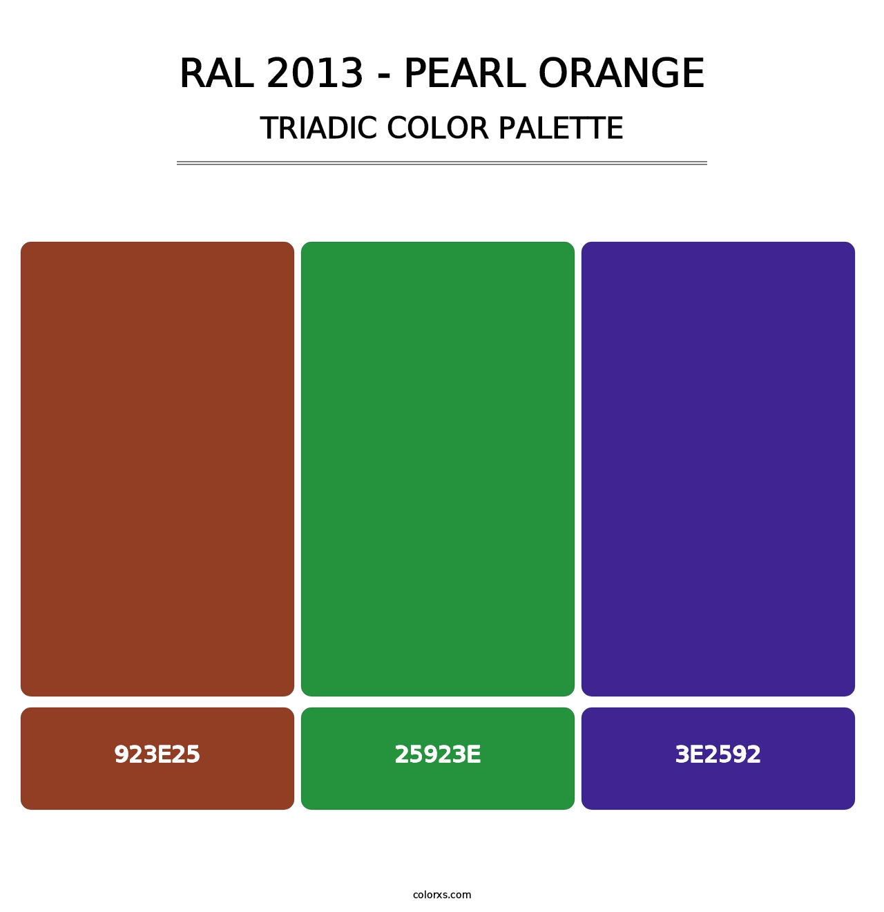 RAL 2013 - Pearl Orange - Triadic Color Palette
