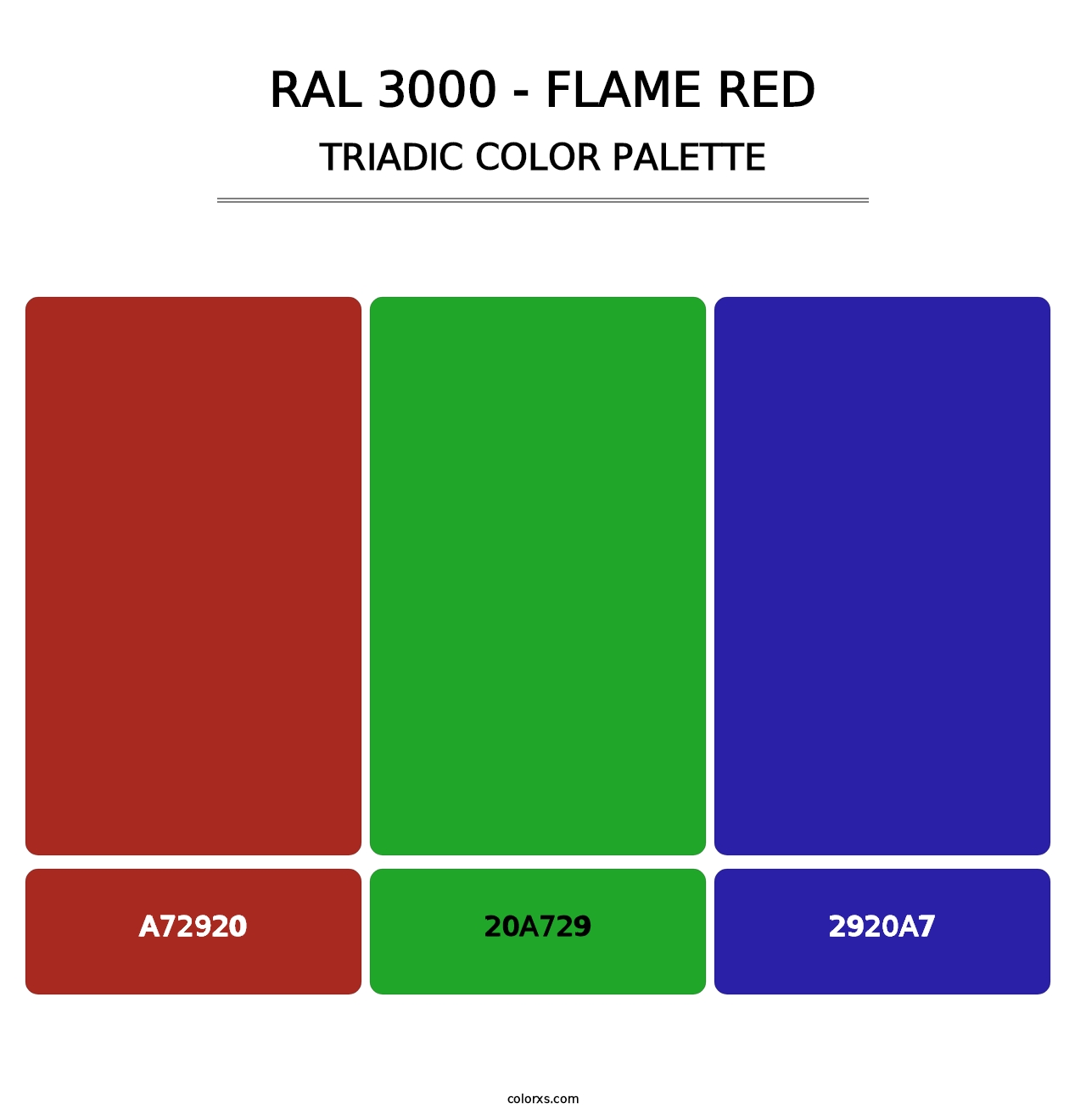 RAL 3000 - Flame Red - Triadic Color Palette