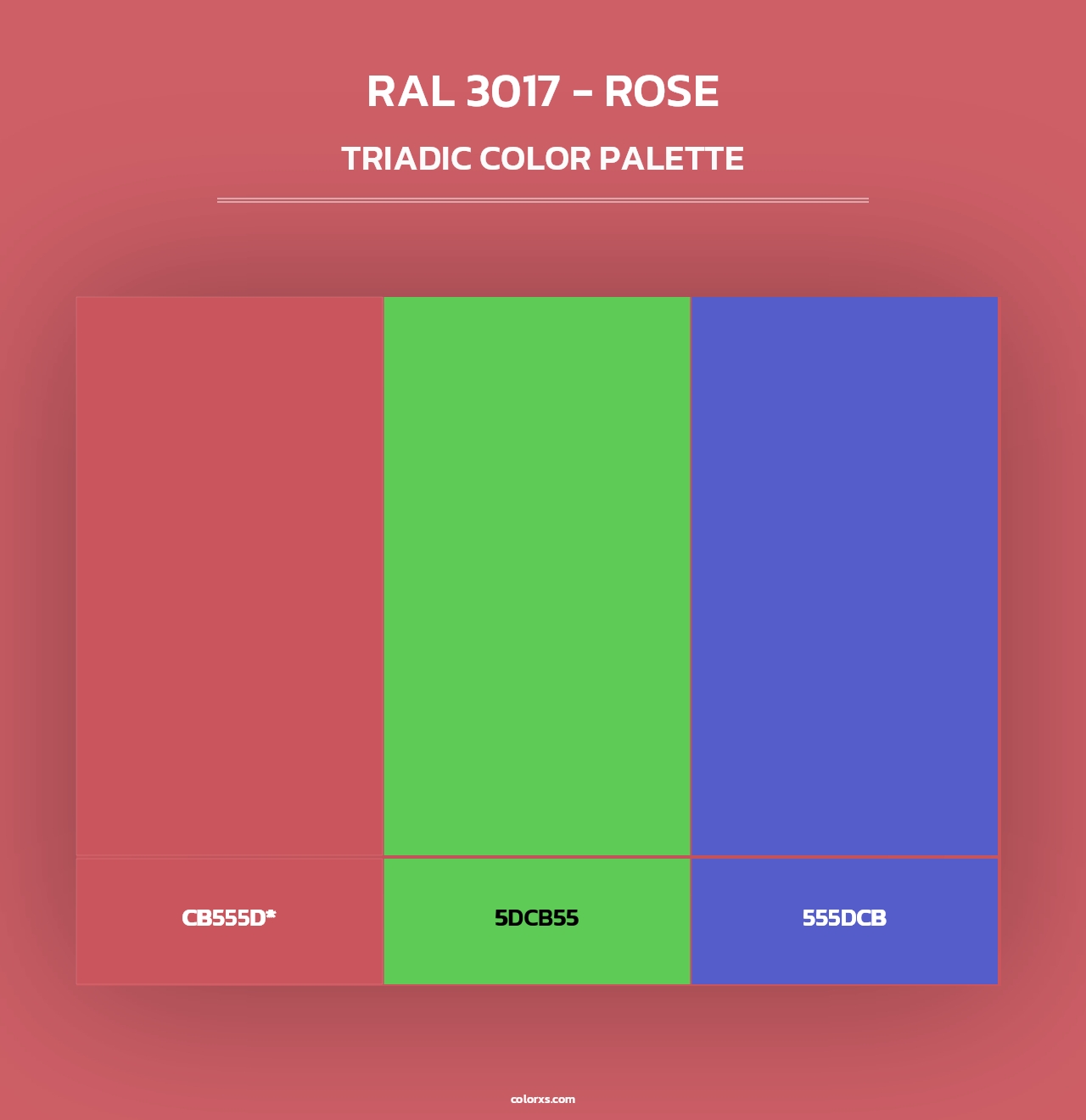 RAL 3017 - Rose - Triadic Color Palette