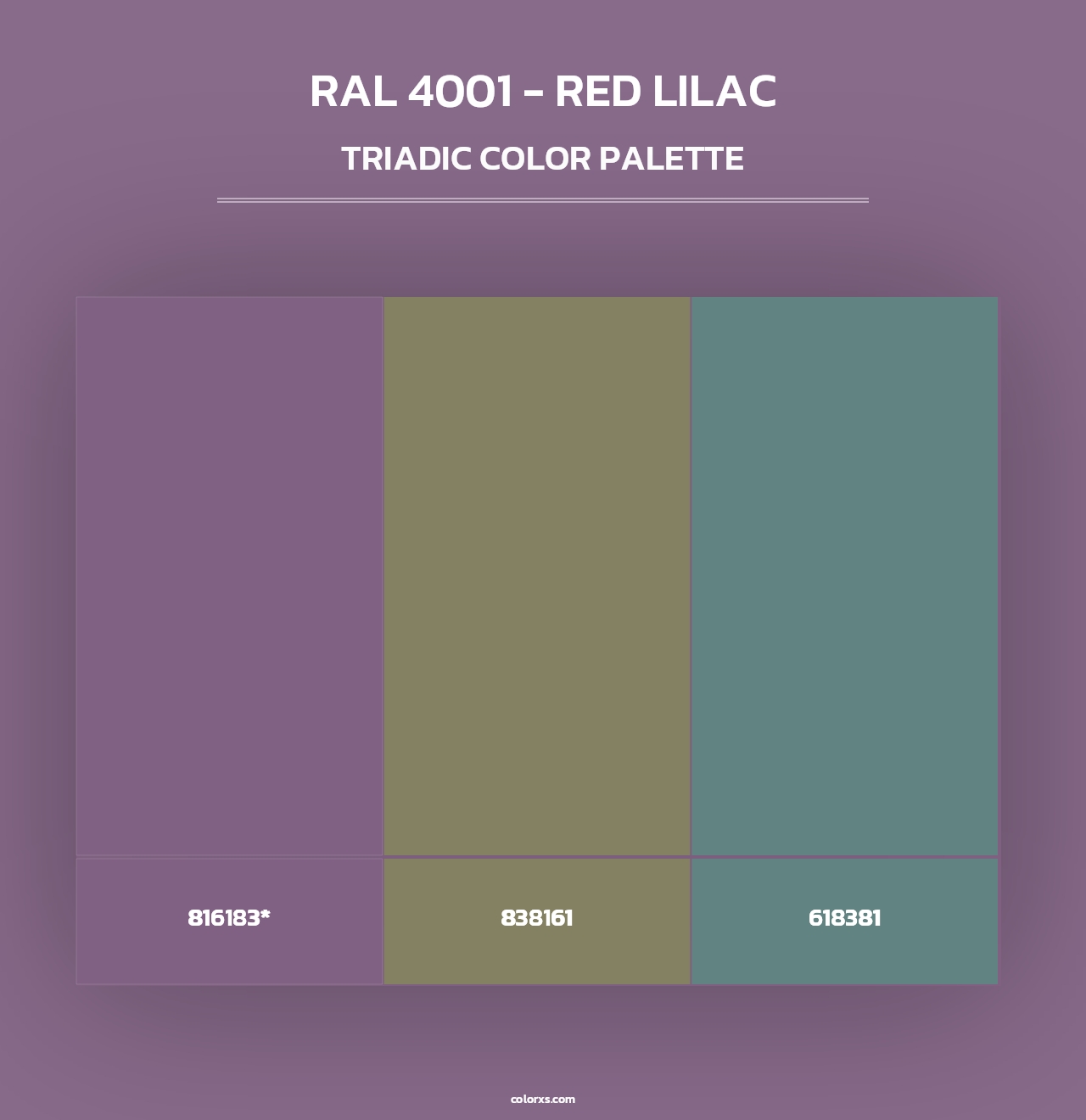 RAL 4001 - Red Lilac - Triadic Color Palette