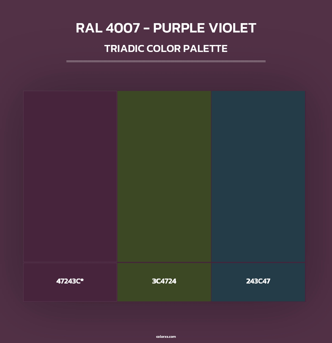 RAL 4007 - Purple Violet - Triadic Color Palette