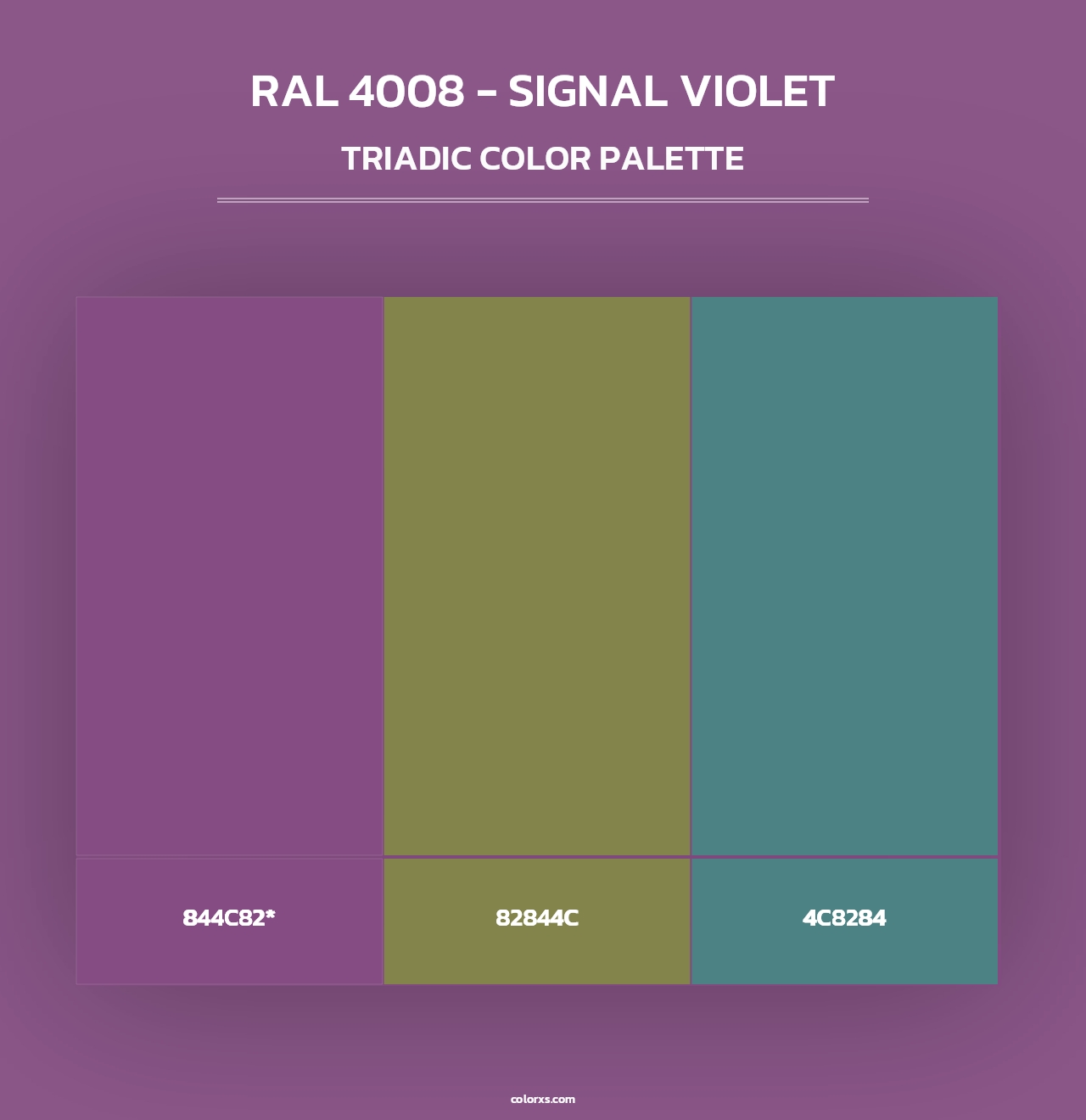 RAL 4008 - Signal Violet - Triadic Color Palette