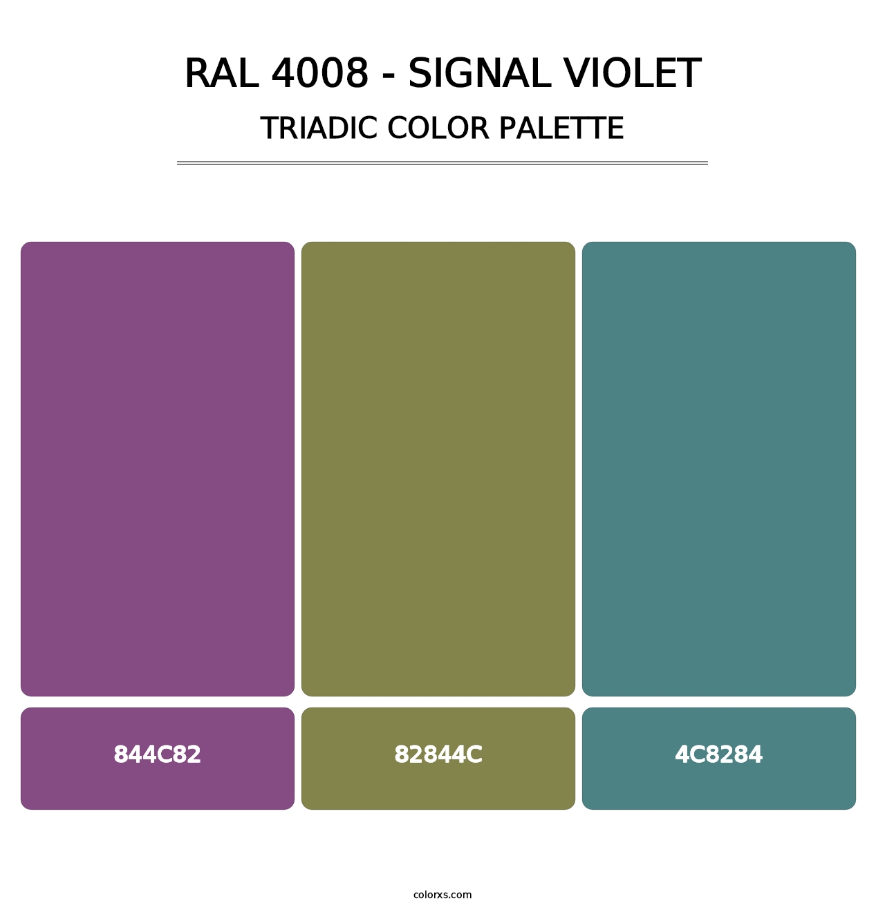 RAL 4008 - Signal Violet - Triadic Color Palette