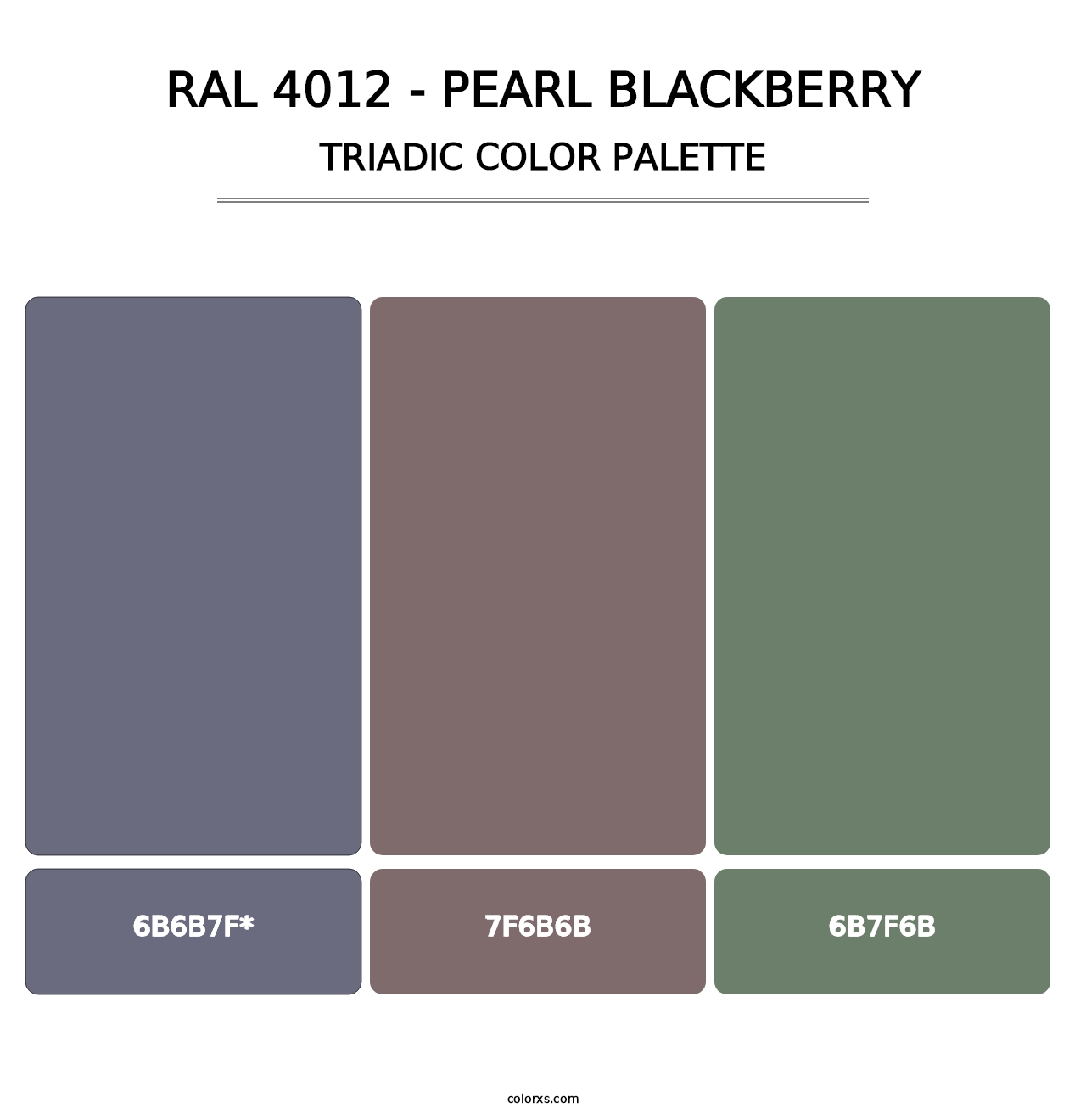 RAL 4012 - Pearl Blackberry - Triadic Color Palette