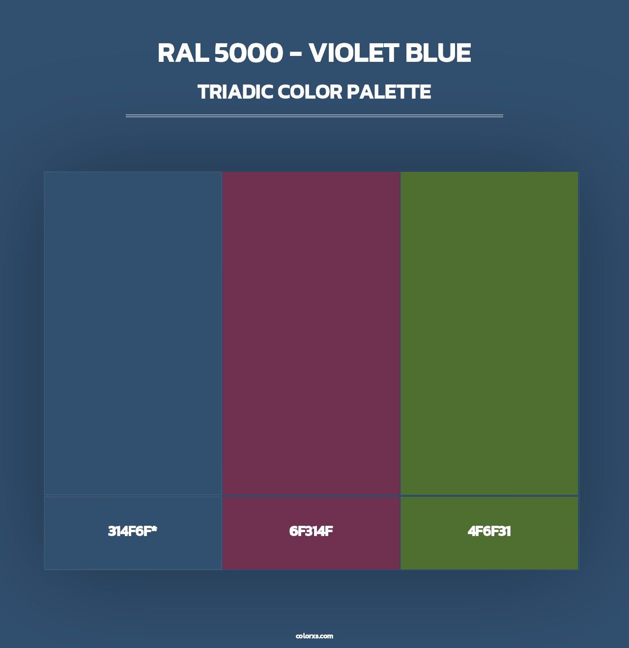 RAL 5000 - Violet Blue - Triadic Color Palette