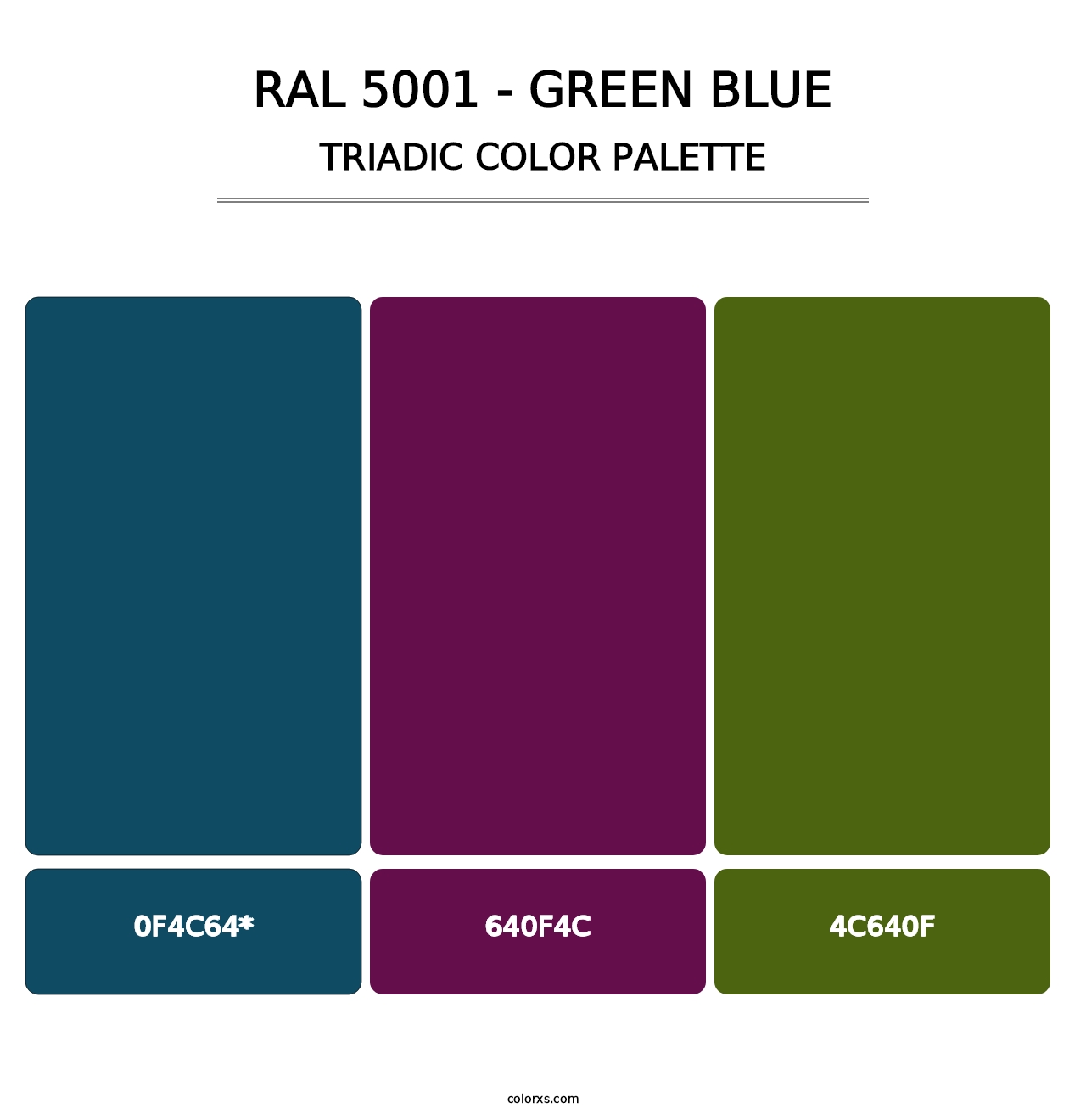 RAL 5001 - Green Blue - Triadic Color Palette