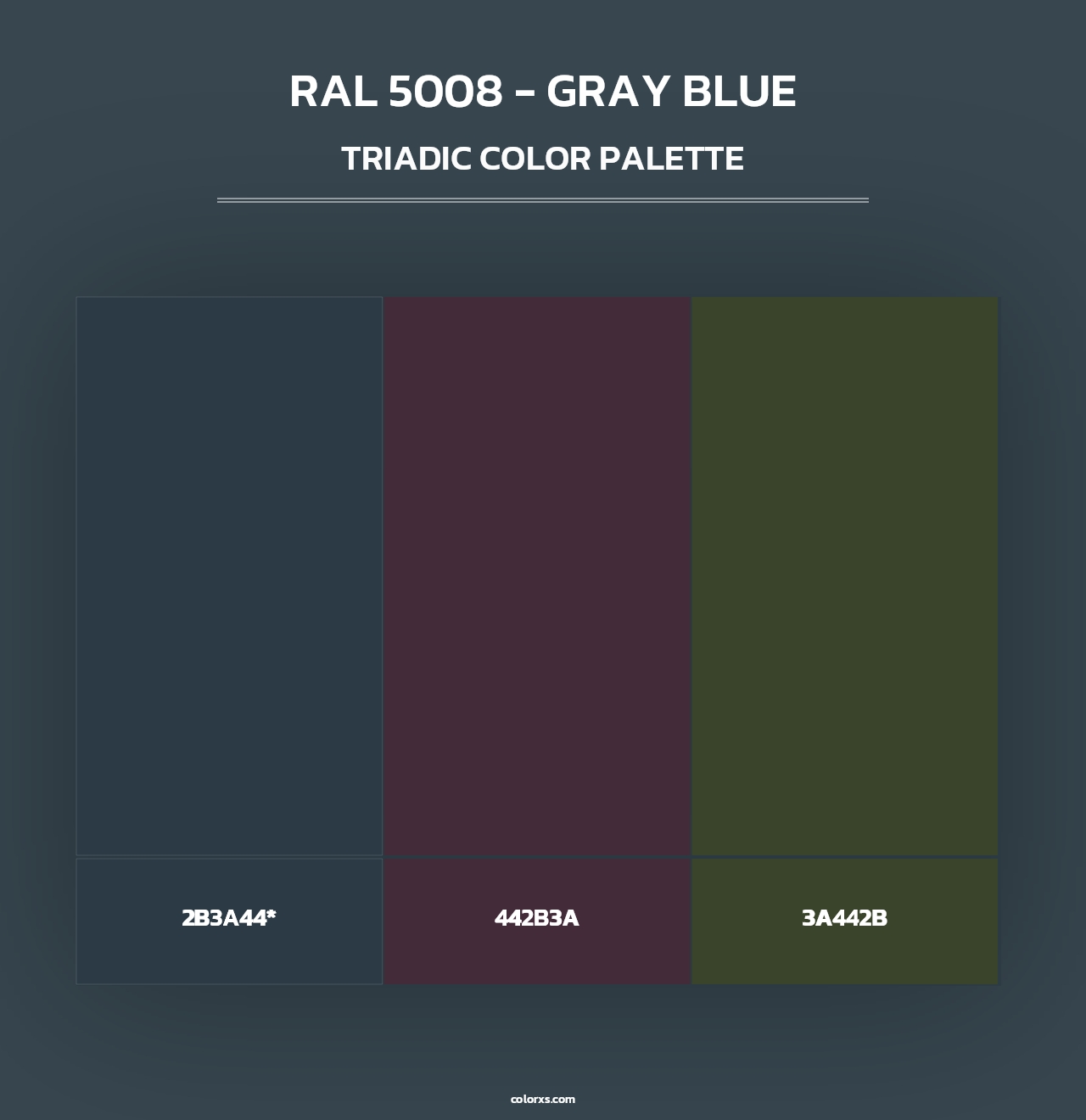 RAL 5008 - Gray Blue - Triadic Color Palette