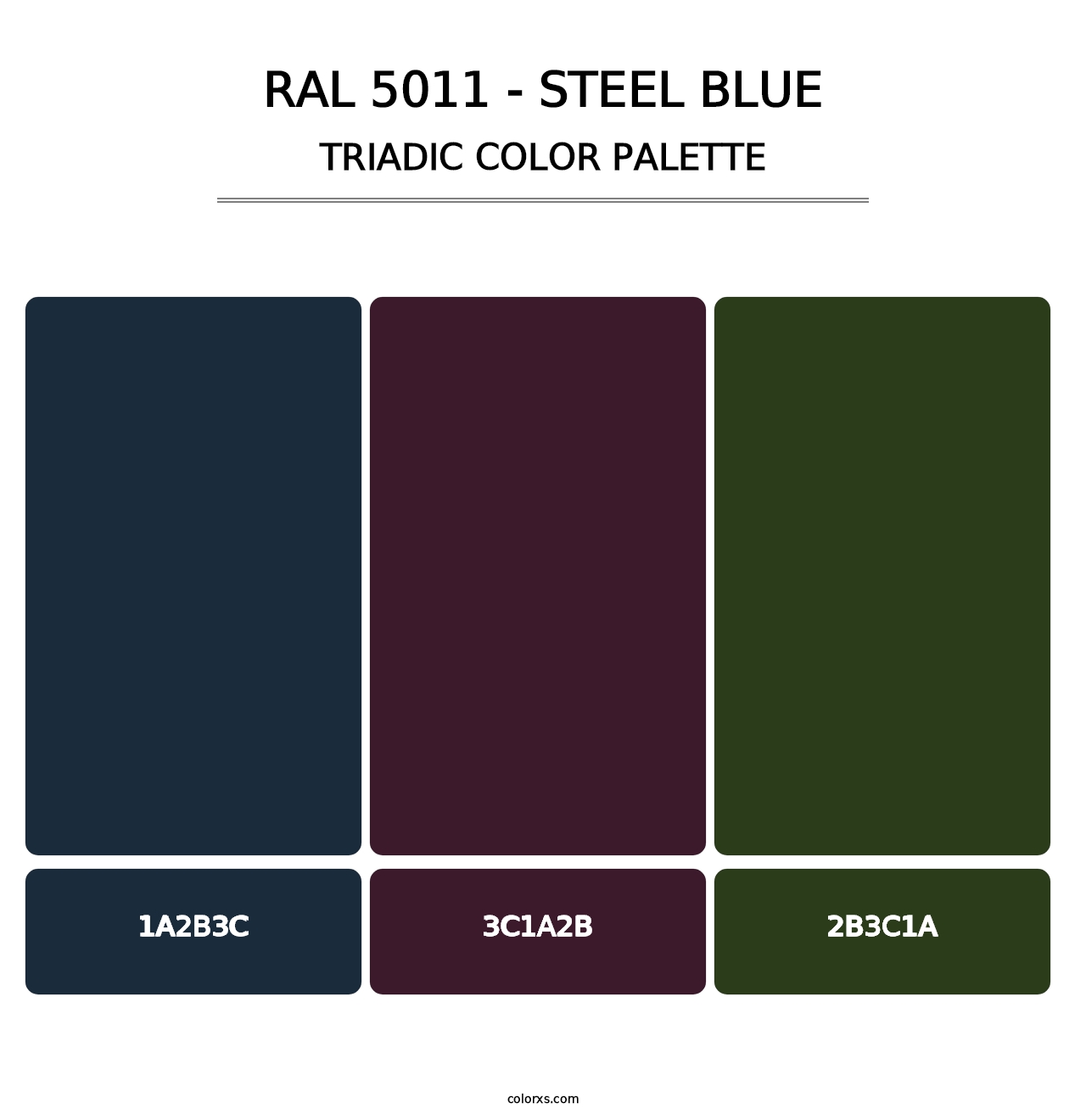 RAL 5011 - Steel Blue - Triadic Color Palette