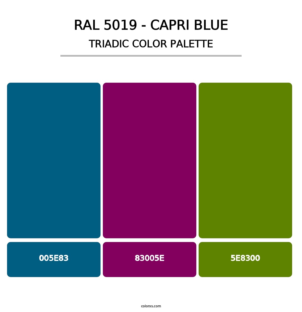 RAL 5019 - Capri Blue - Triadic Color Palette