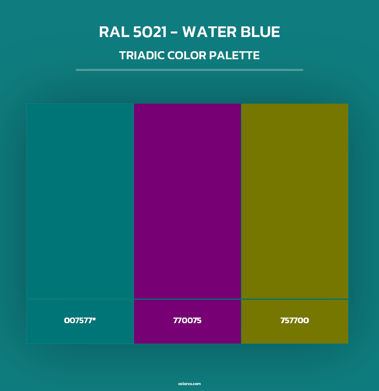 RAL 5021 - Water Blue - Triadic Color Palette