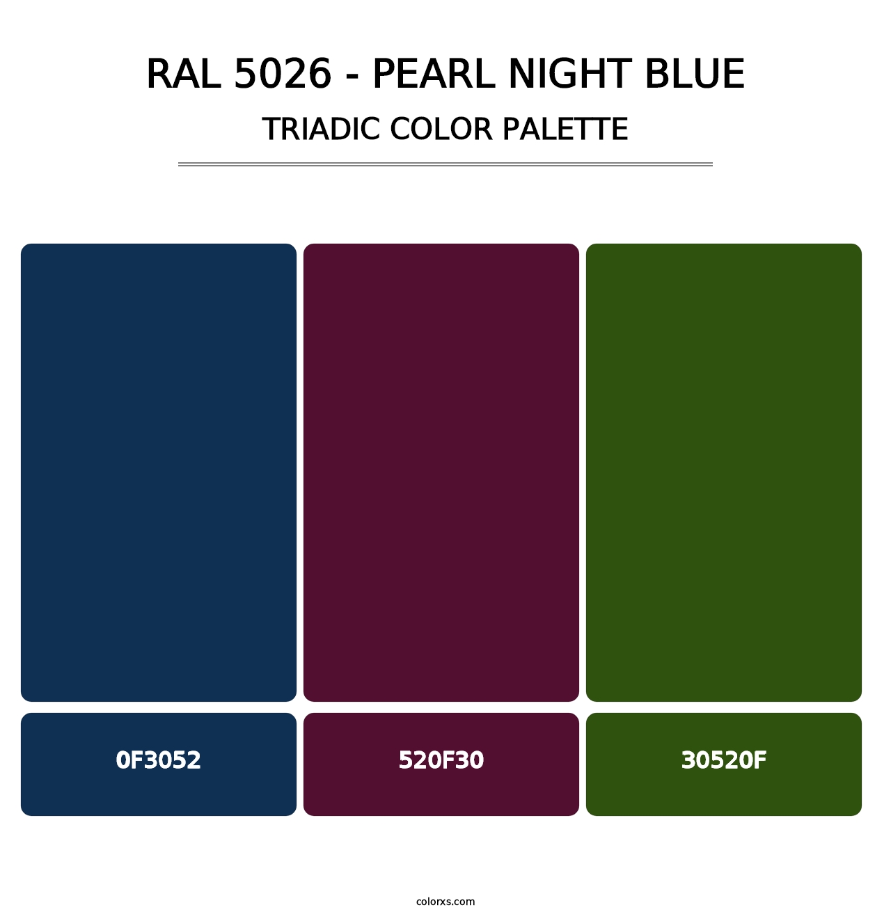 RAL 5026 - Pearl Night Blue - Triadic Color Palette