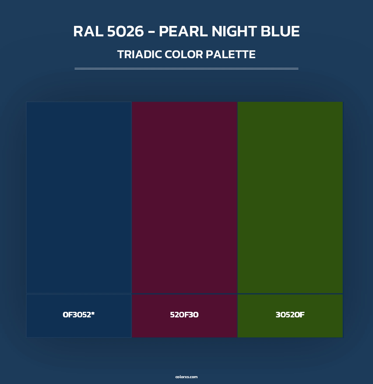 RAL 5026 - Pearl Night Blue - Triadic Color Palette
