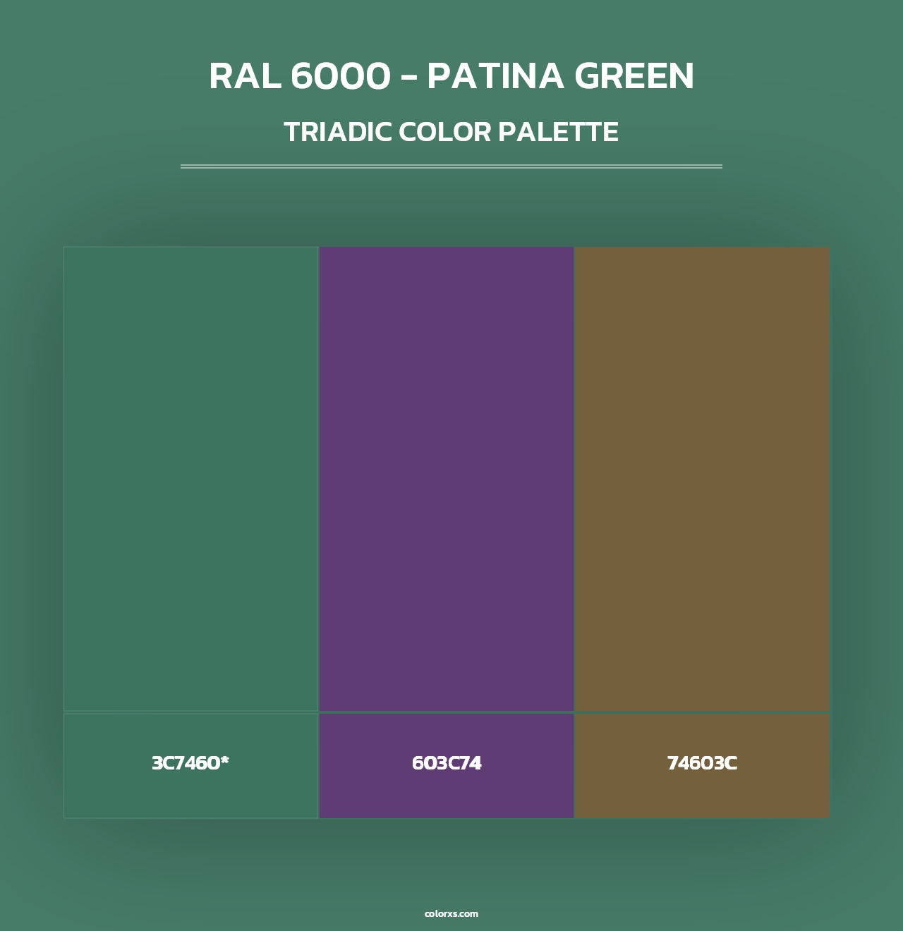 RAL 6000 - Patina Green - Triadic Color Palette