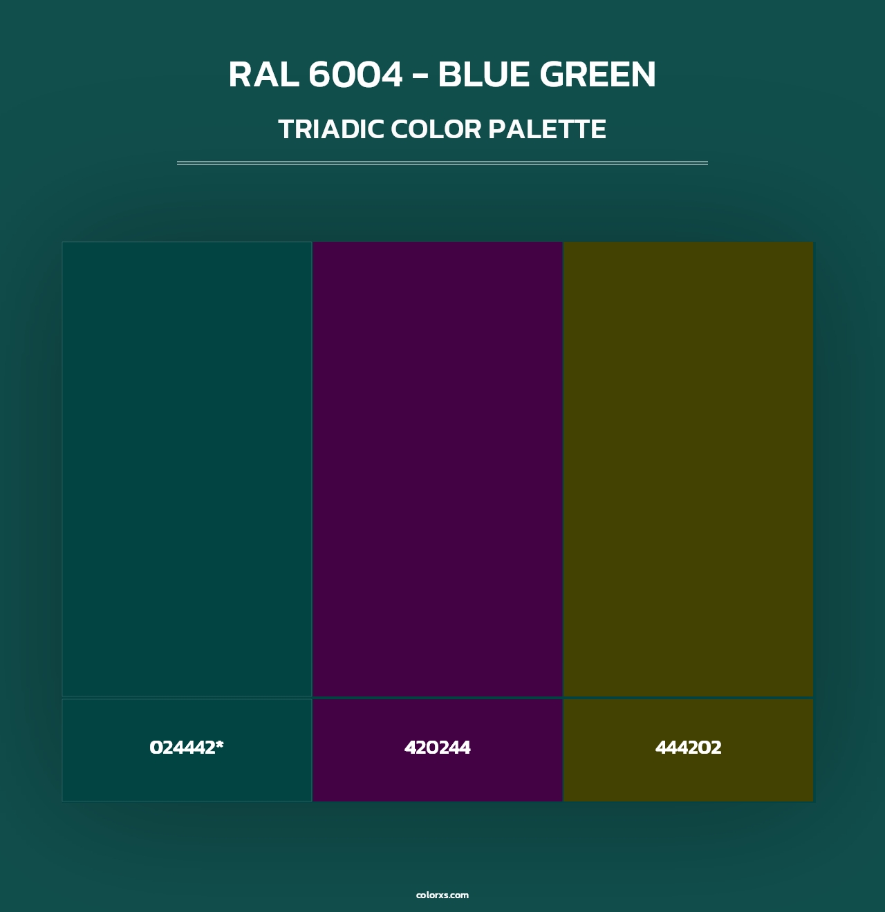 RAL 6004 - Blue Green - Triadic Color Palette