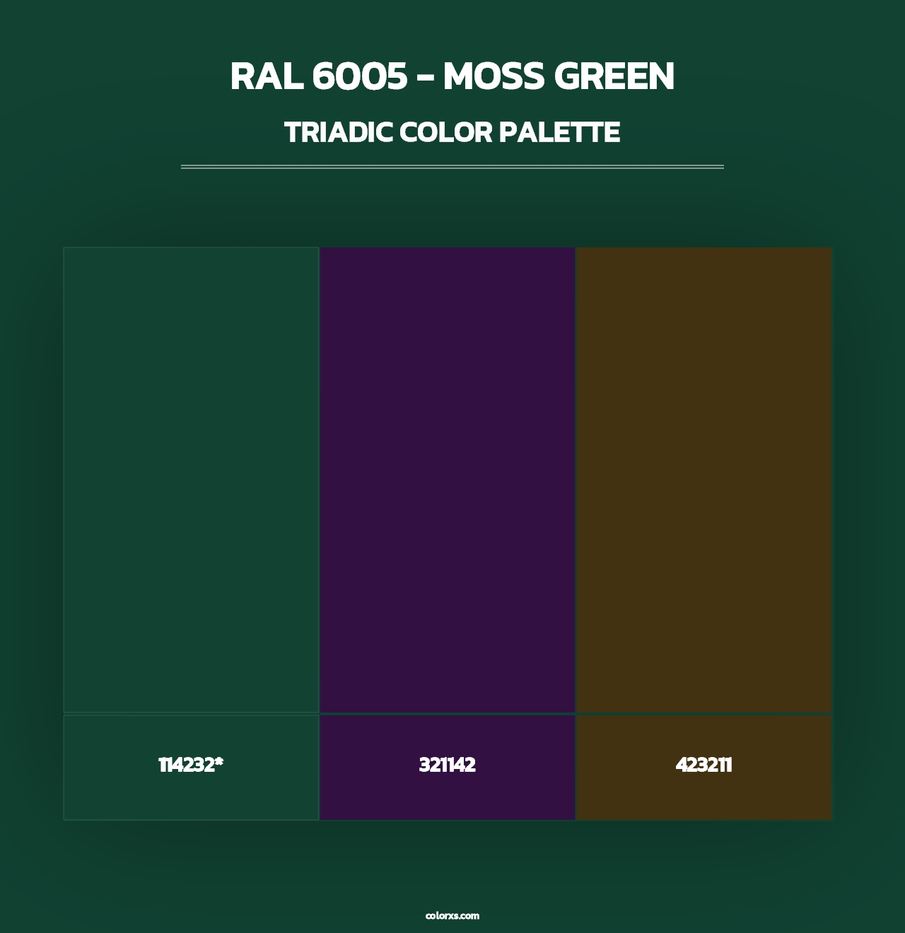 RAL 6005 - Moss Green - Triadic Color Palette