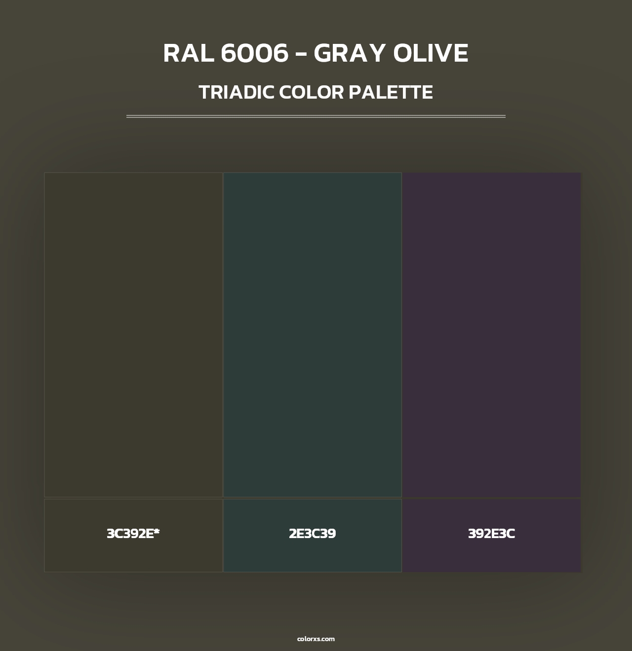 RAL 6006 - Gray Olive - Triadic Color Palette