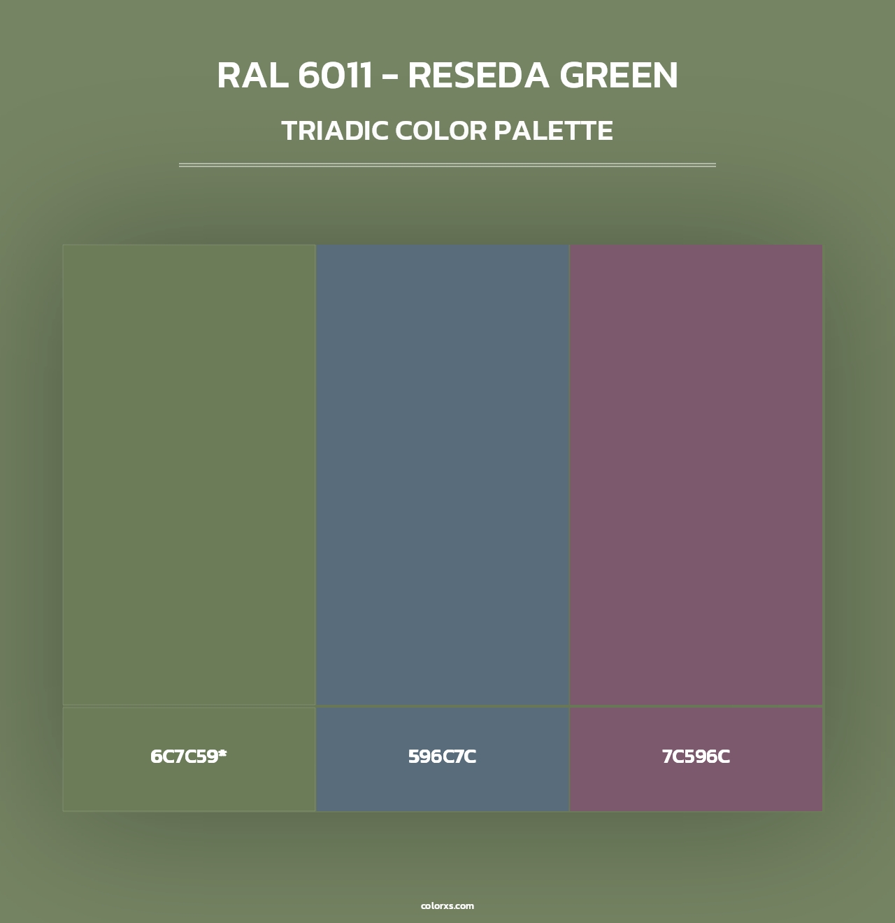 RAL 6011 - Reseda Green - Triadic Color Palette