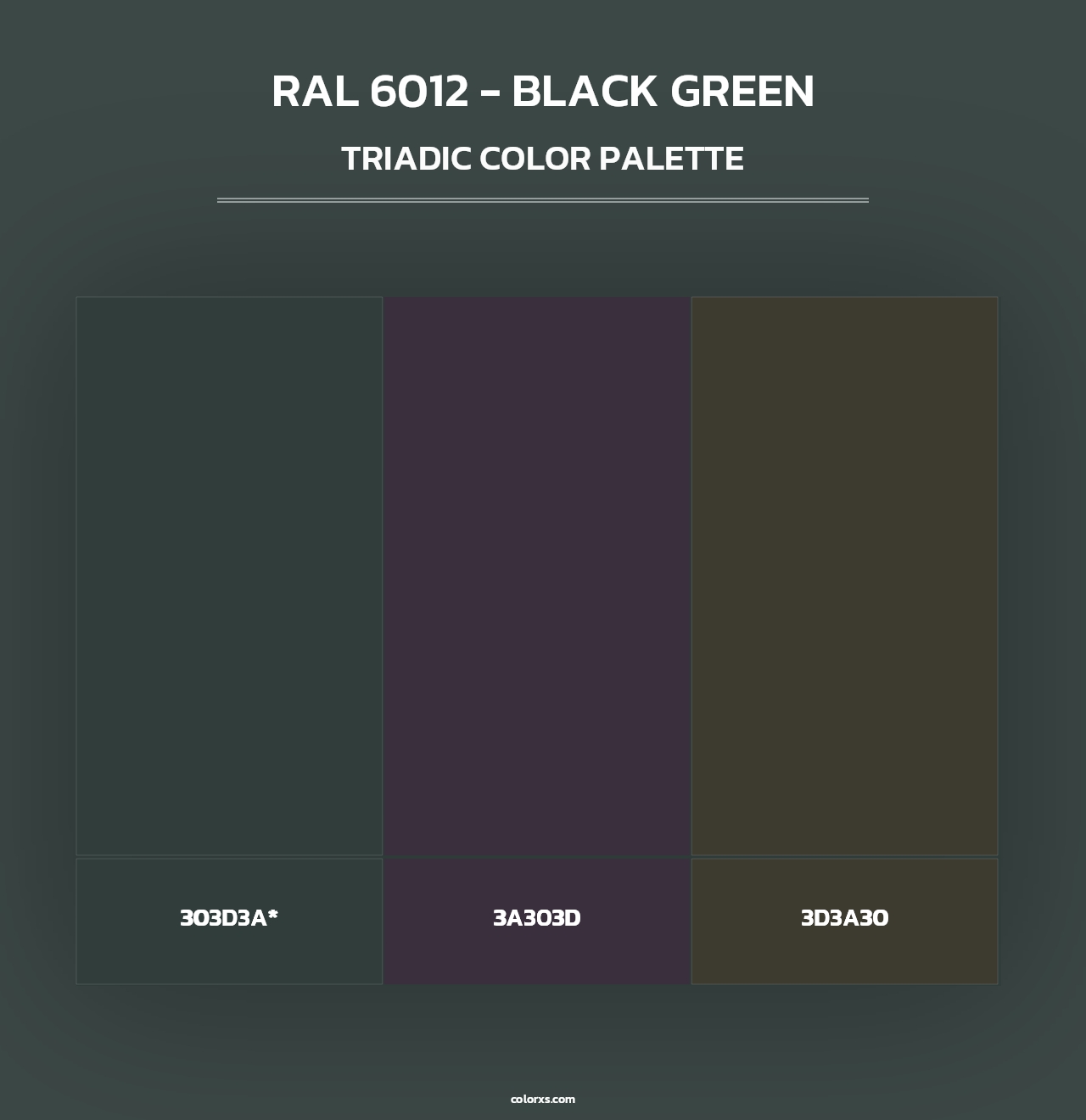 RAL 6012 - Black Green - Triadic Color Palette