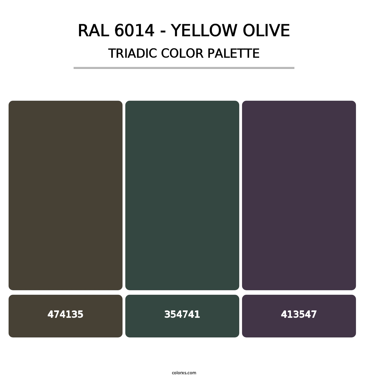 RAL 6014 - Yellow Olive - Triadic Color Palette