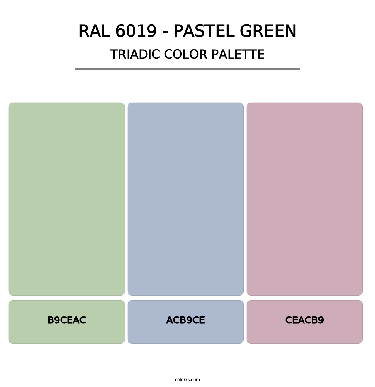 RAL 6019 - Pastel Green - Triadic Color Palette