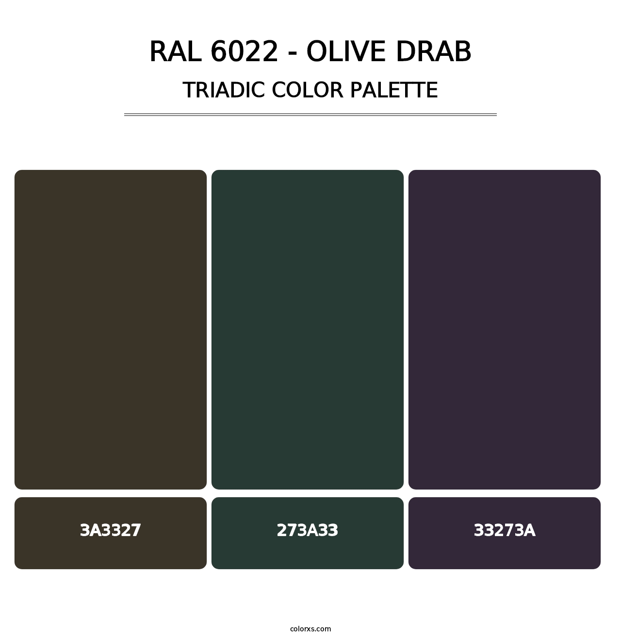 RAL 6022 - Olive Drab - Triadic Color Palette