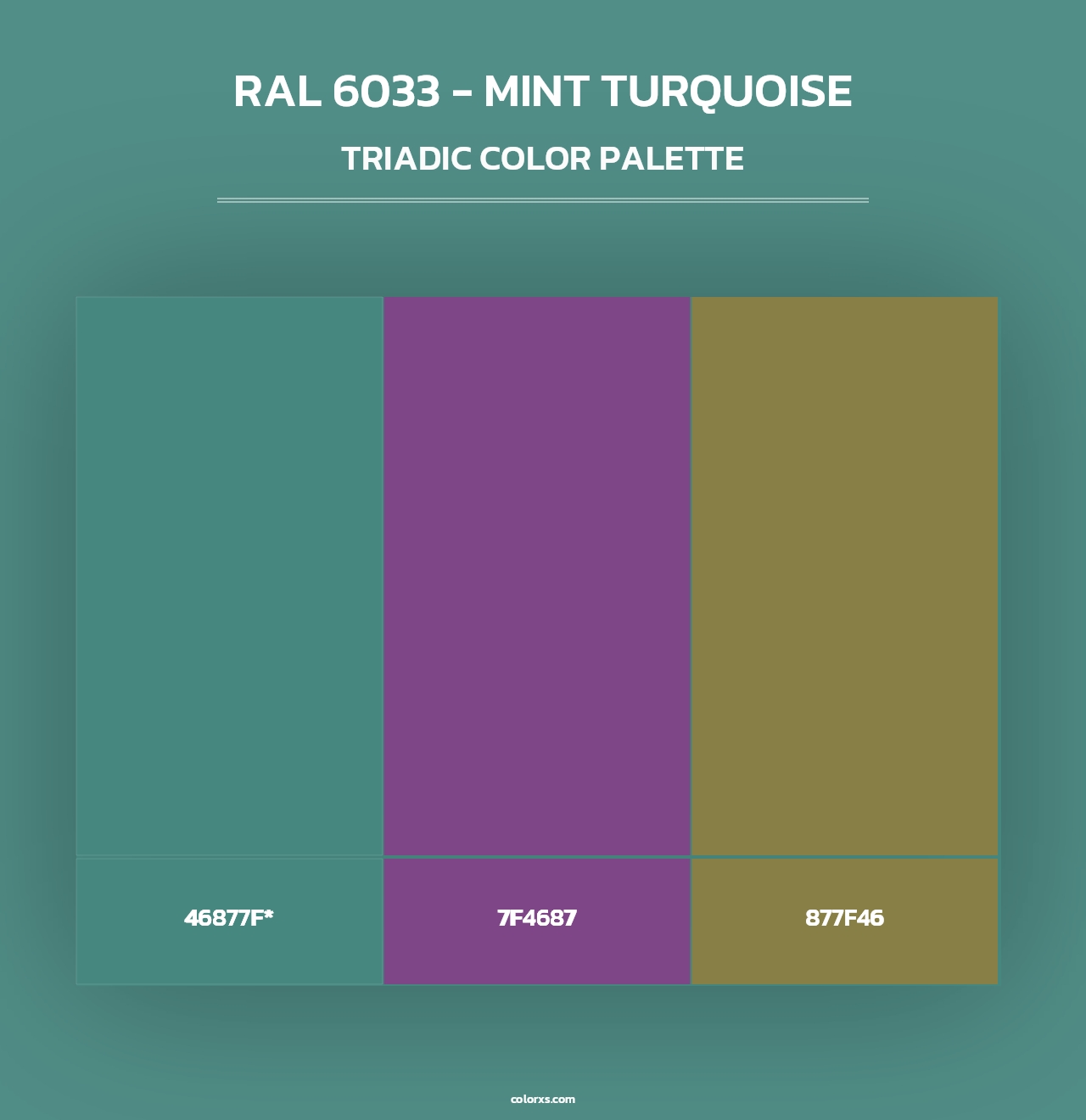 RAL 6033 - Mint Turquoise - Triadic Color Palette