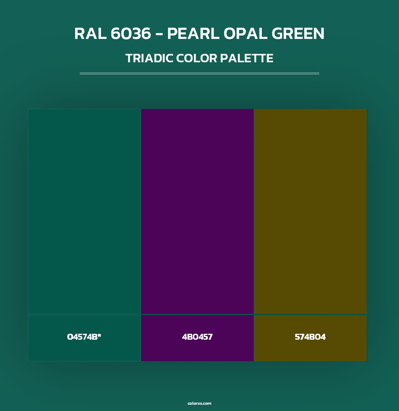 RAL 6036 - Pearl Opal Green - Triadic Color Palette