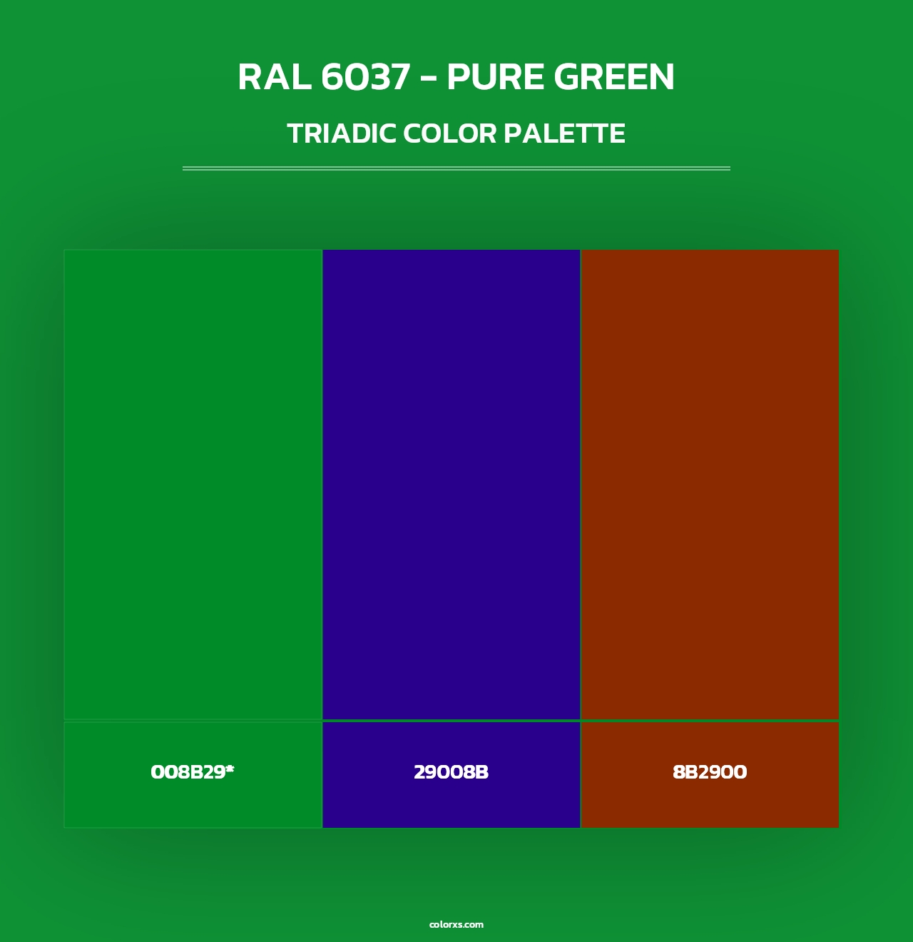RAL 6037 - Pure Green - Triadic Color Palette
