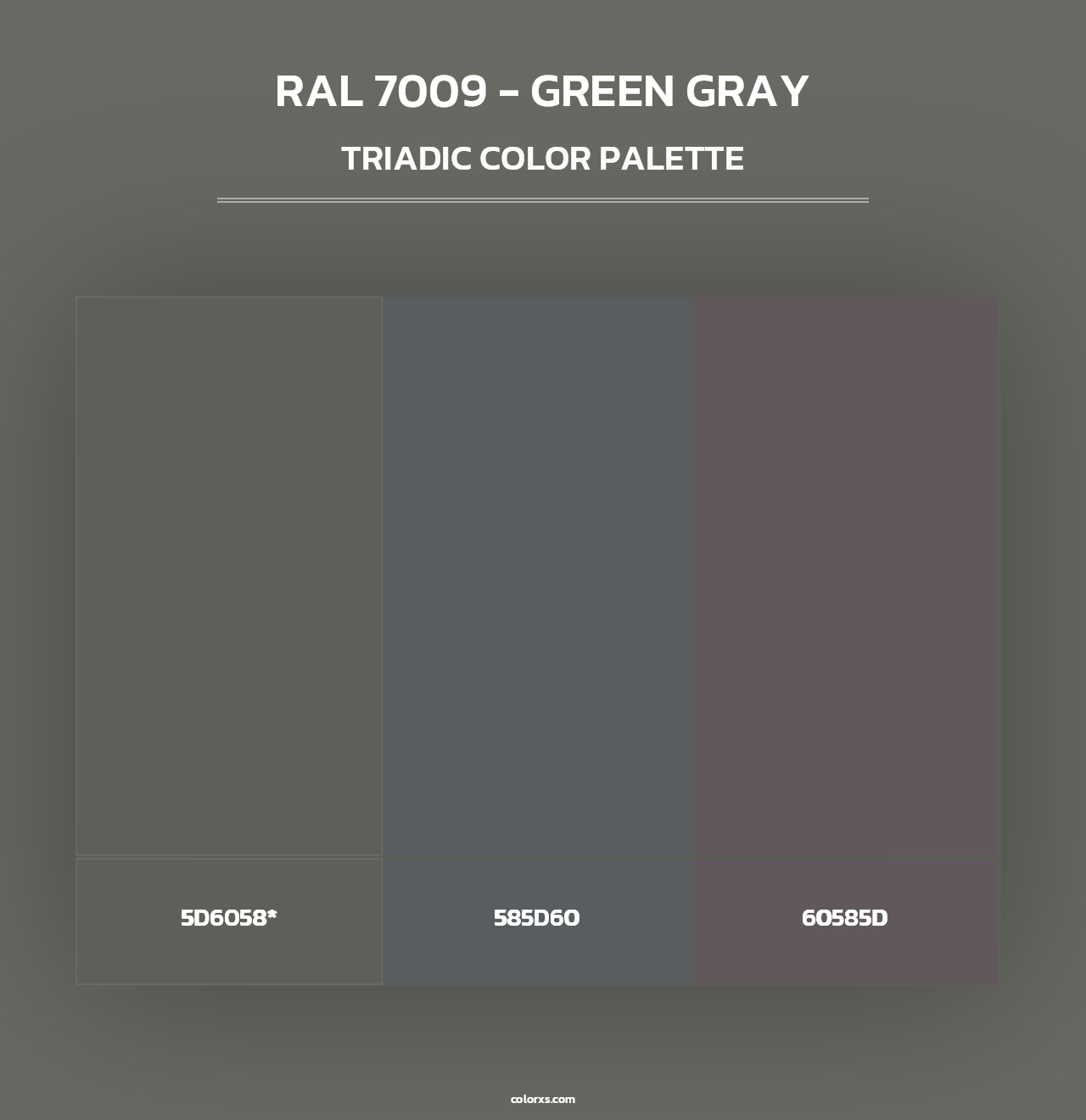 RAL 7009 - Green Gray - Triadic Color Palette