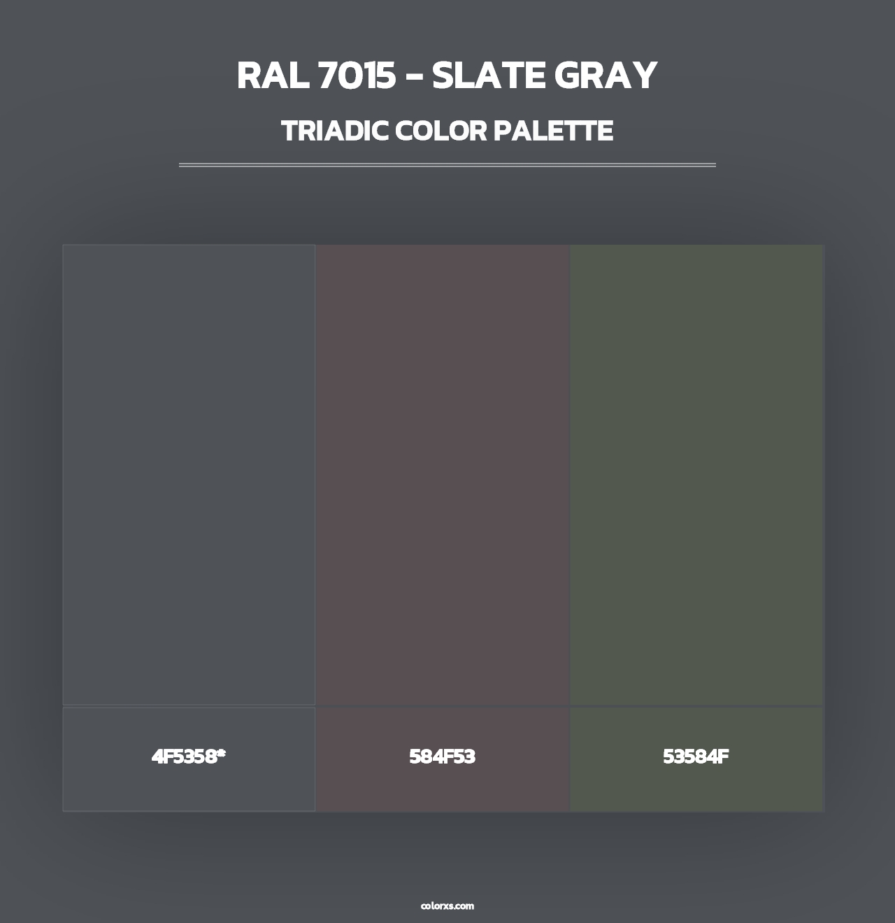 RAL 7015 - Slate Gray - Triadic Color Palette