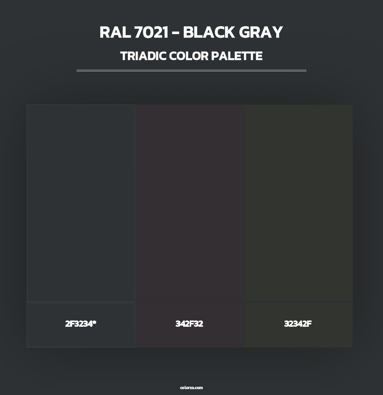 RAL 7021 - Black Gray - Triadic Color Palette