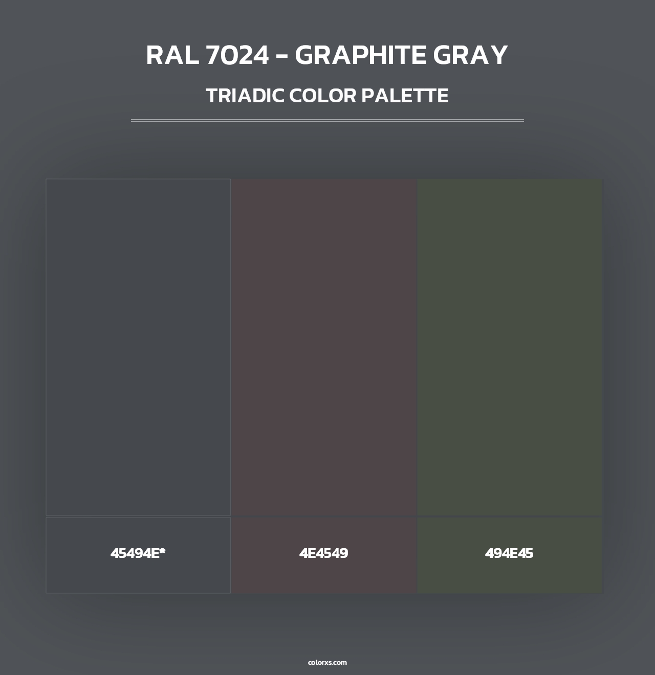 RAL 7024 - Graphite Gray - Triadic Color Palette