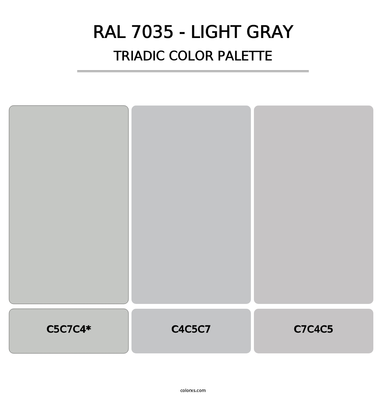 RAL 7035 - Light Gray - Triadic Color Palette