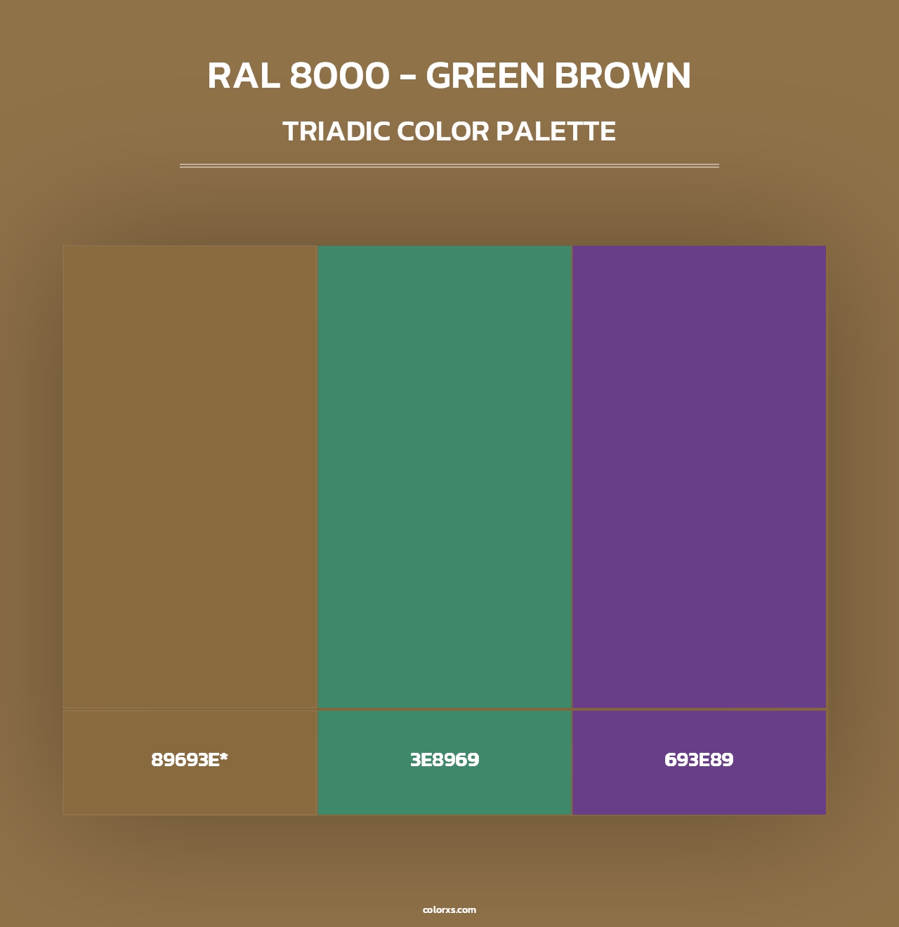 RAL 8000 - Green Brown - Triadic Color Palette