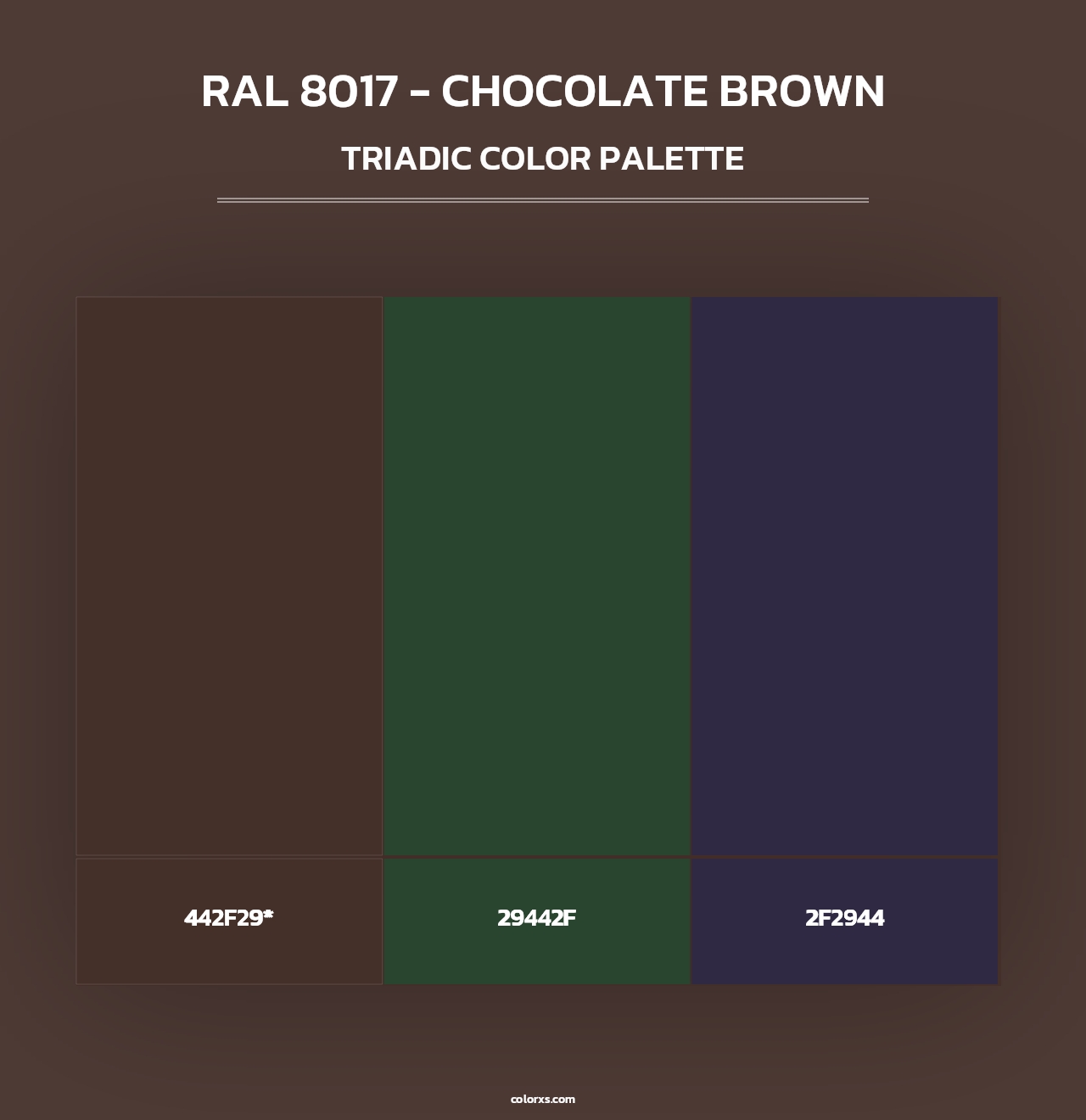 RAL 8017 - Chocolate Brown - Triadic Color Palette