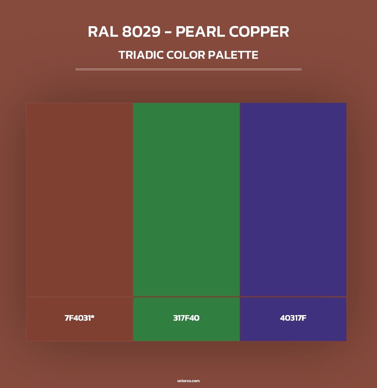 RAL 8029 - Pearl Copper - Triadic Color Palette