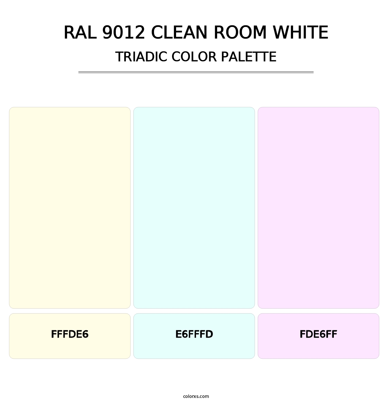 RAL 9012 Clean Room White - Triadic Color Palette