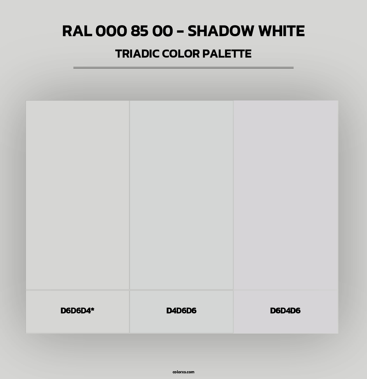 RAL 000 85 00 - Shadow White - Triadic Color Palette