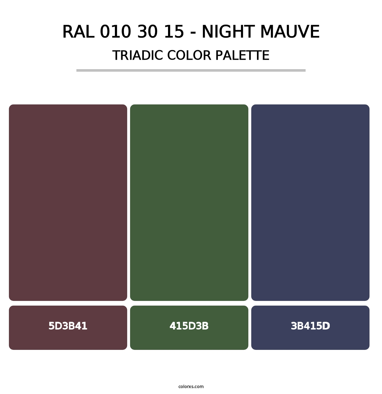 RAL 010 30 15 - Night Mauve - Triadic Color Palette
