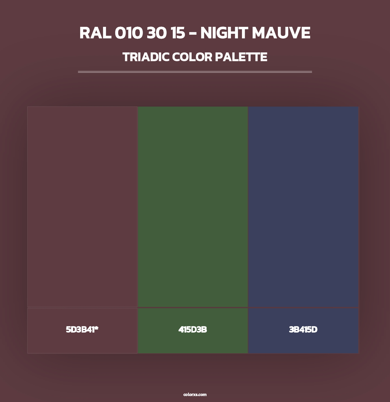 RAL 010 30 15 - Night Mauve - Triadic Color Palette